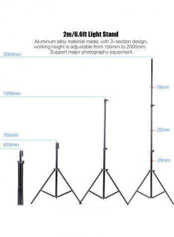 9-Piece Studio Photography Kit Black/White/Silver