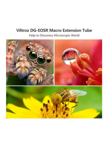 Pack Of 2 DG-EOSR Macro Extension Tube Adapter Ring Set Black