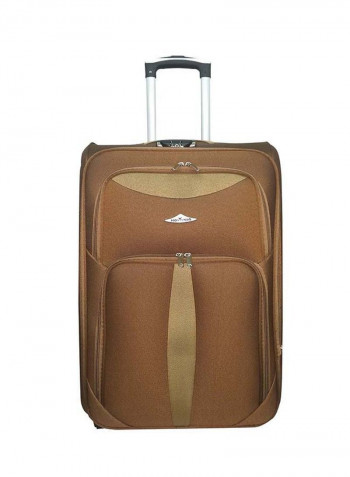 Softside 4 Piece Luggage Trolley Set Brown