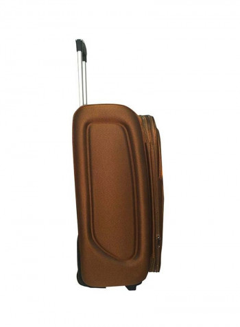 Softside 4 Piece Luggage Trolley Set Brown