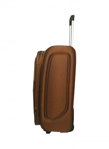 Softside 4 Piece Luggage Trolley Set Brown