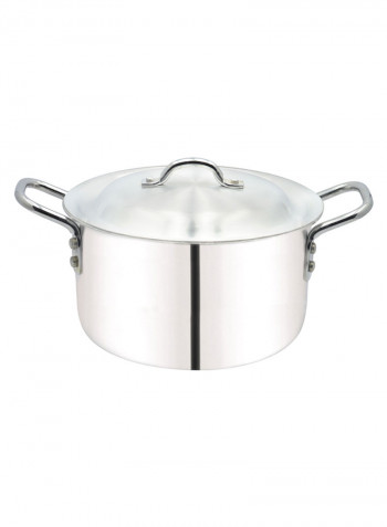 5-Piece Cooking Pot With Lid Silver 6x2cm