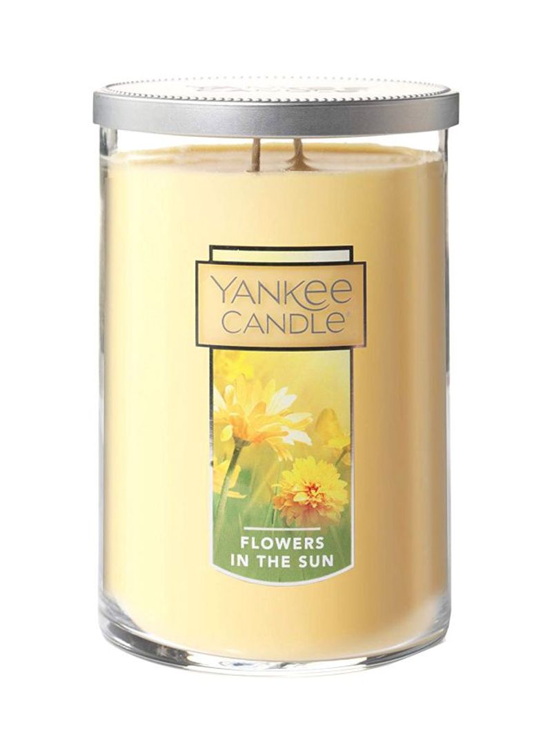 Flowers In The Sun Jar Scented Candle Beige 5.6x3.9inch