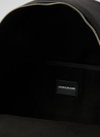 Monogram Embossed Backpack Black