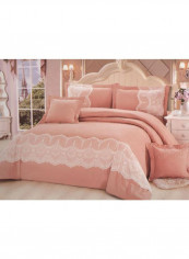 6-Piece Lace Comforter Set Brown King