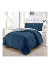 3-Piece Polyester Comforter Set Blue/Grey