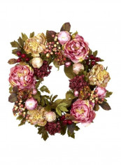 Peony Hydrangea Floral Wreath Pink/Green 24inch reviews Peony Hydrangea Floral Wreath Pink/Green 24inch