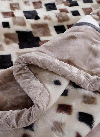 Plaid Pattern Double-Layer Blanket Cotton Grey 200x230centimeter