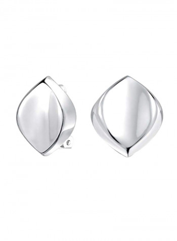 925 Sterling Silver Oval Concave Earrings