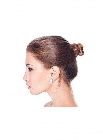 925 Sterling Silver Oval Concave Earrings
