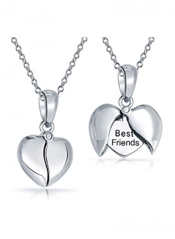 925 Sterling Silver Best Friend Mom Heart Locket Pendant Necklace