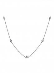 14 Karat Gold Plated 925 Sterling Silver Cubic Zirconia Studded Necklace