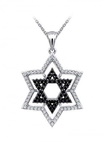 925 Sterling Silver Cubic Zirconia Studded Pendant Necklace