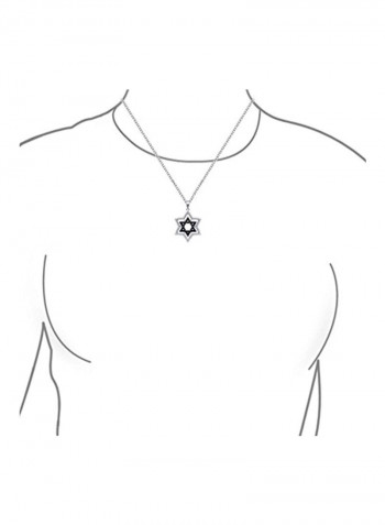 925 Sterling Silver Cubic Zirconia Studded Pendant Necklace