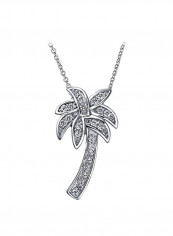 925 Sterling Silver Cubic Zirconia Studdeed Pendant Necklace