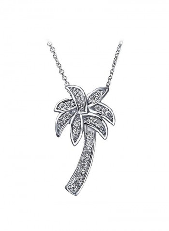 925 Sterling Silver Cubic Zirconia Studdeed Pendant Necklace