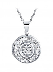 925 Sterling Silver Floral Design Pendant Necklace