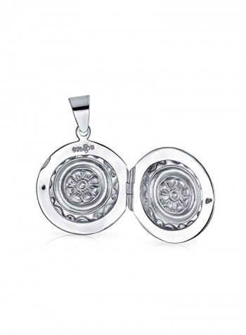 925 Sterling Silver Floral Design Pendant Necklace