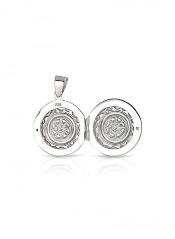 925 Sterling Silver Floral Design Pendant Necklace