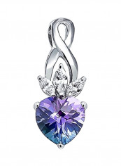 925 Sterling Silver Cubic Zirconia Heart Shape Infinity Pendant