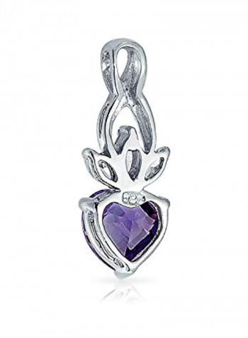 925 Sterling Silver Cubic Zirconia Heart Shape Infinity Pendant