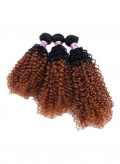 3-Piece Wavy And Curly Hair Extension Set Brown/Black