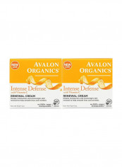 Avalon Organics Intense Defense with Vitamin C Renewal Cream, 2 oz (Pack of 2)