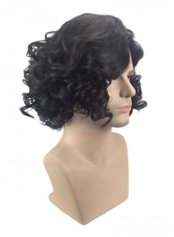 Lace Front Synthetic Short Wavy Wig Black