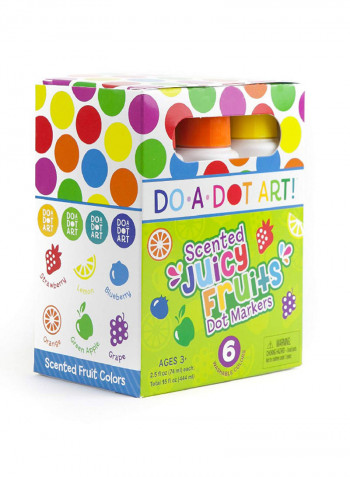 Pack Of 6 Fruit Scentet Dot Marker 4.2 X 2.8 X 5.2 Inch