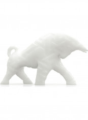 3D Printed Bull Sculpture Cattle Statue White 30 x 8 x 18.5cm