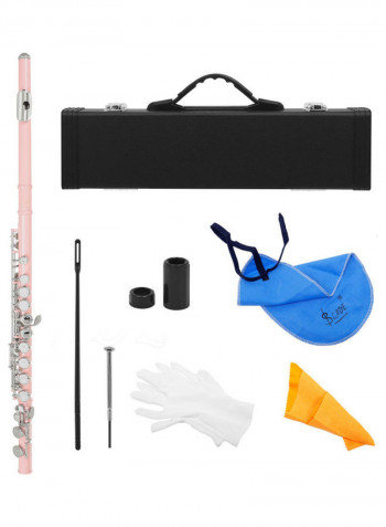 16-Hole Western Concert Flute Nickel Plated Instrument with Accessories