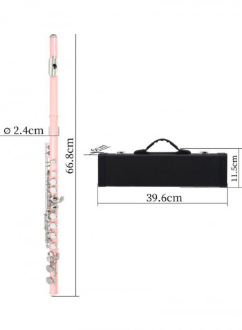 16-Hole Western Concert Flute Nickel Plated Instrument with Accessories