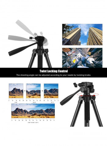 VT-880 2-In-1 360 Degree Panoramic Shooting Portable Adjustable Tripod 50.0x12.0x11.8centimeter Black