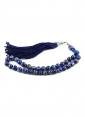 Lapis Lazuli Prayer Beads With Sterling Silver Components