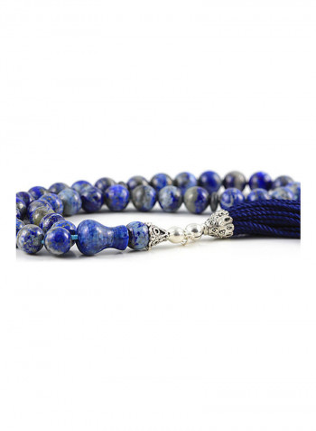 Lapis Lazuli Prayer Beads With Sterling Silver Components