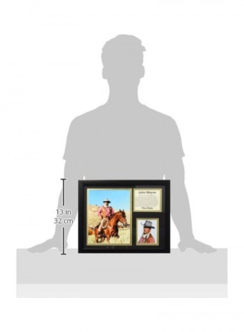 John Wayne On His Horse- Western Framed Photo Collage Brown/Pink. Blue 12x15inch