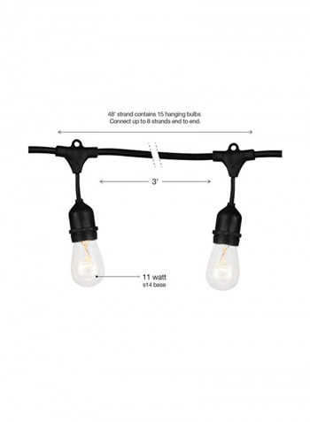 Waterproof Outdoor String Light Yellow 48feet