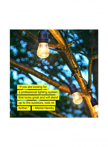 Waterproof Outdoor String Light Yellow 48feet