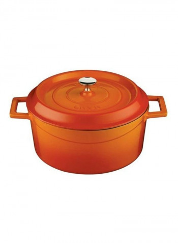 Cast Iron Dutch Oven with Lid Orange 29 x 13.5cm