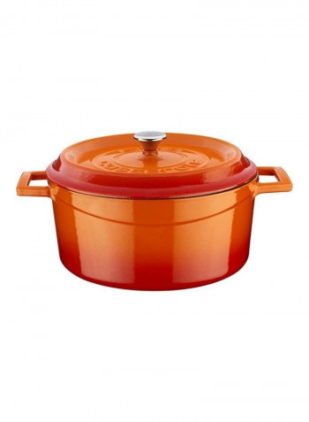 Cast Iron Dutch Oven with Lid Orange 29 x 13.5cm