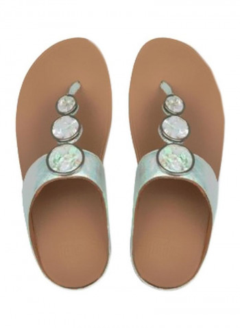 Halo Shimmer Thong Sandals Teal