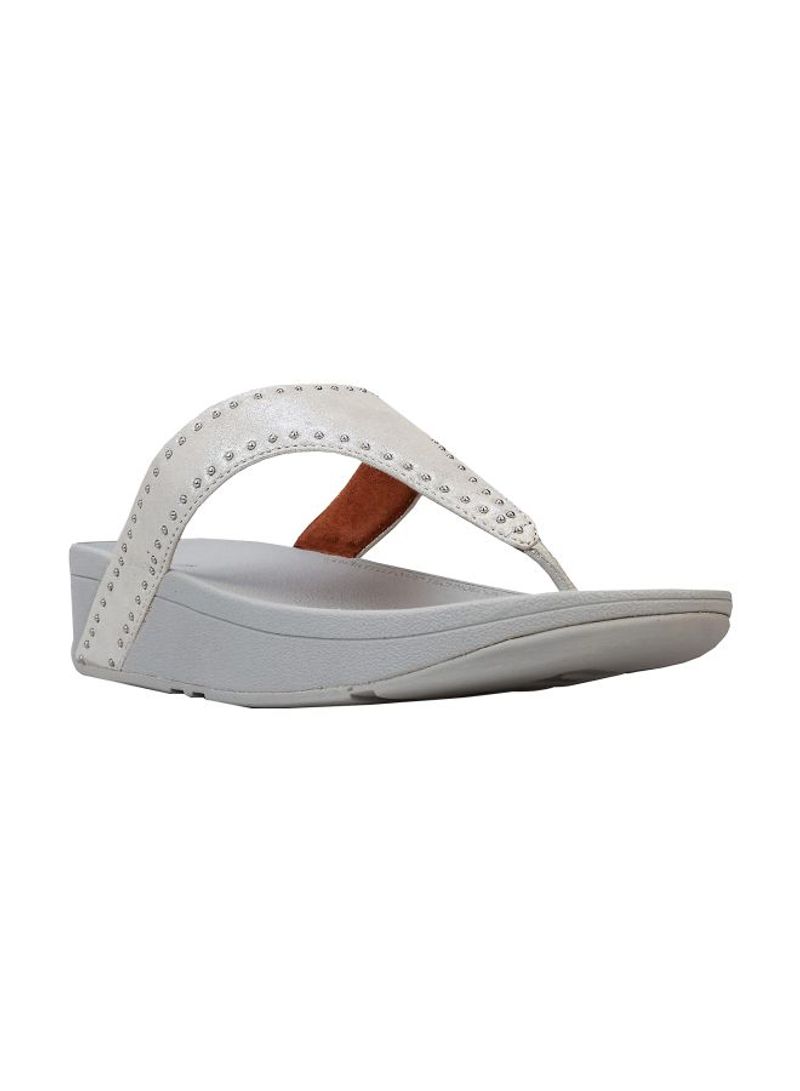 Lottie Microstud Toe-Thong Sandals Grey/Silver