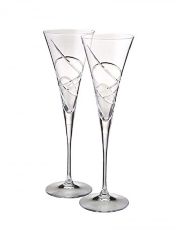 2-Piece Toasting Flute Glass Set Clear 10.75inch