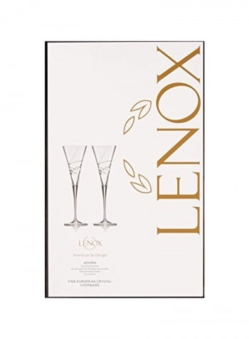 2-Piece Toasting Flute Glass Set Clear 10.75inch