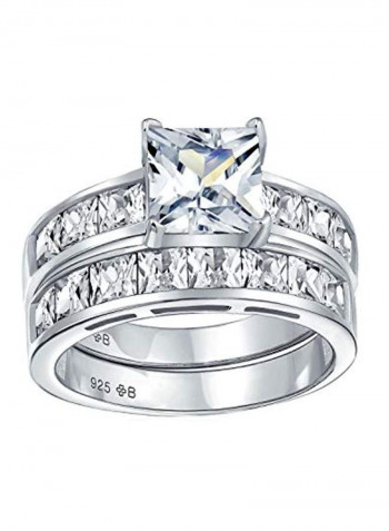 925 Sterling Silver Cubic Zirconia Studded Ring