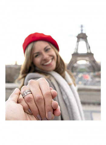 925 Sterling Silver Cubic Zirconia Studded Ring