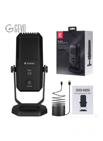 USB Studio Recording Condenser Microphone SF-900 V6462 Black