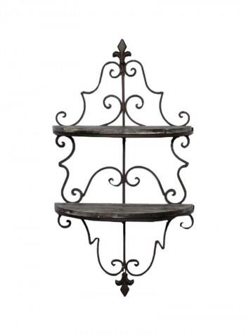 2-Tiered Floating Shelf Black 12.5x6.5x24inch
