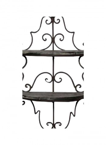 2-Tiered Floating Shelf Black 12.5x6.5x24inch
