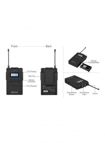 BY-WM8T Digital Wireless Bodypack Transmitter LU-D5381 Black